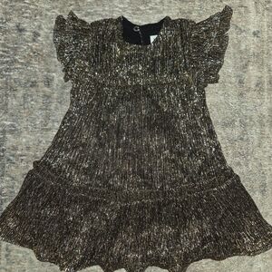 Gap Metallic Black & Gold Shimmery Dress